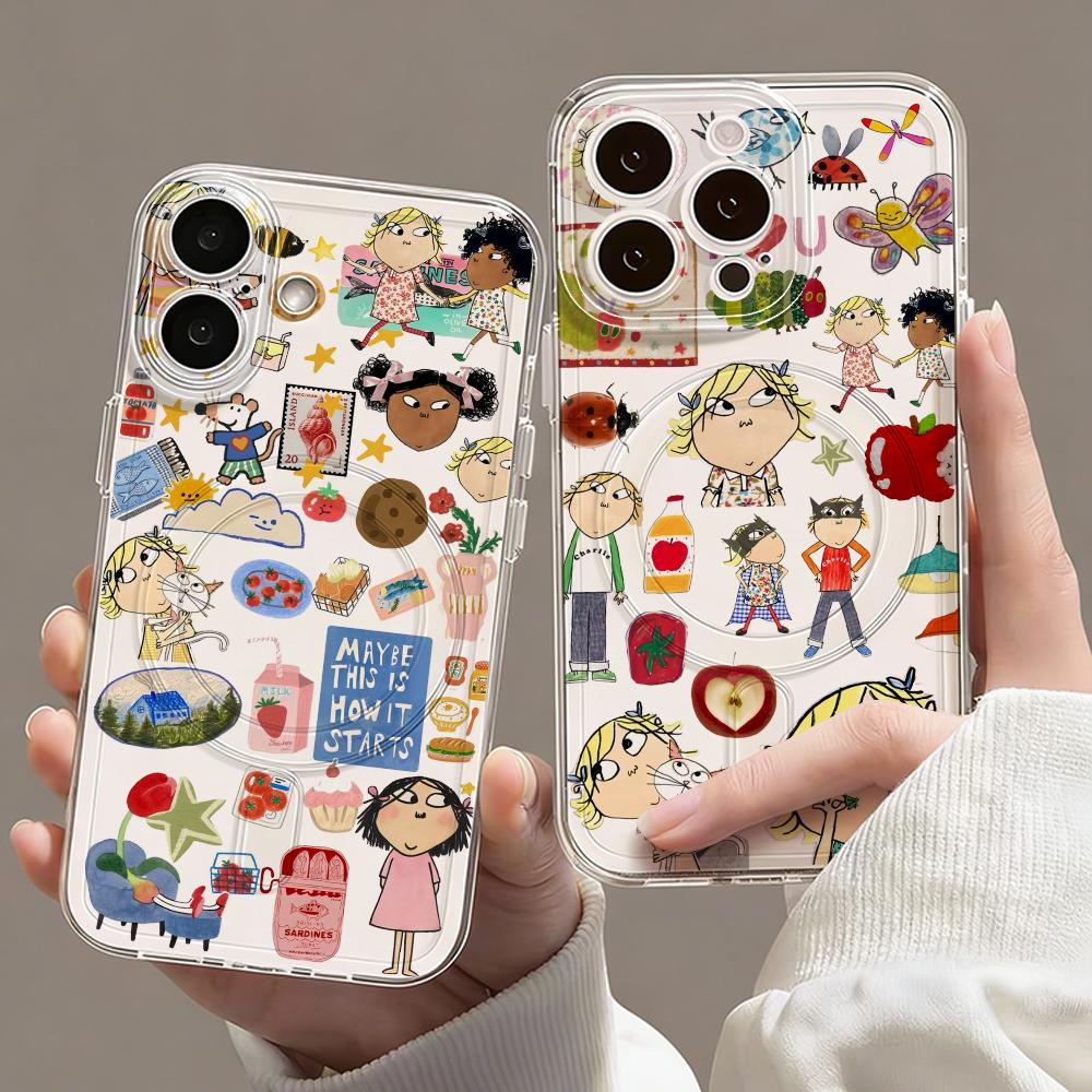 Phone Cases For Iphone 16 - Coque de téléphone magnétique transparente C-Charlie