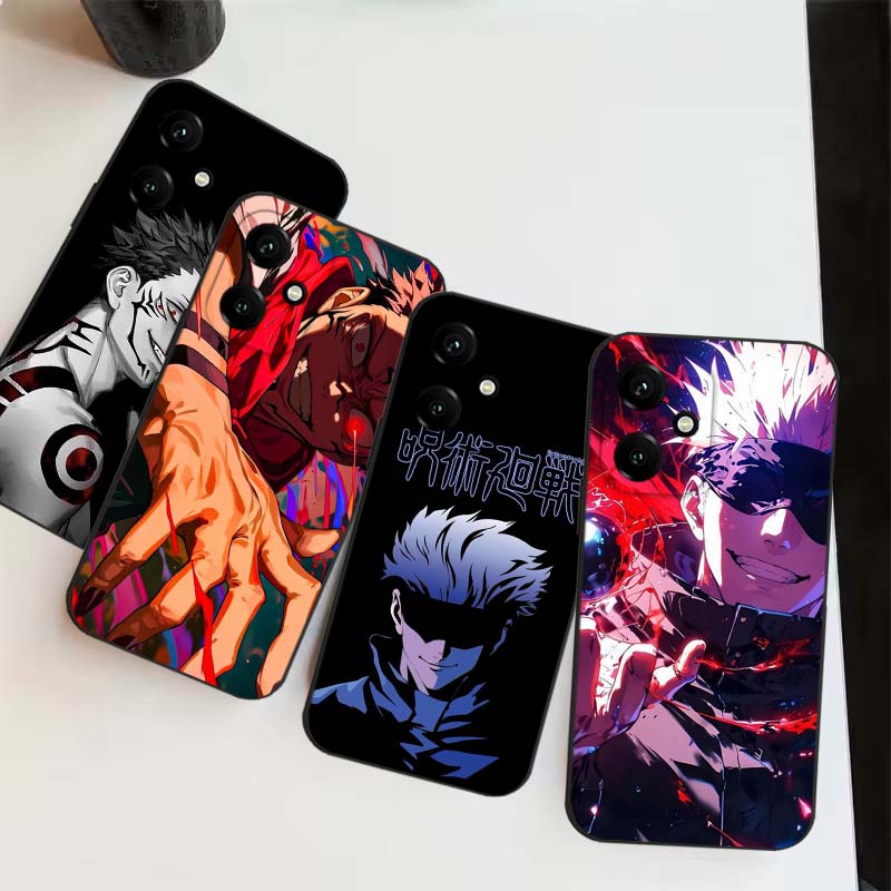 Phone Cases Jujutsu Kaisen - Coque de téléphone noire, dessin animé