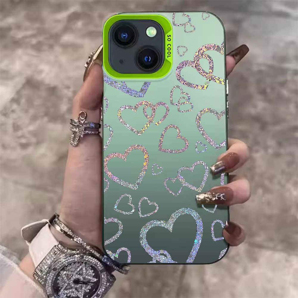 Coque colorée à imprimé cœur p - Phone Cases For Iphone 16 avis et prix